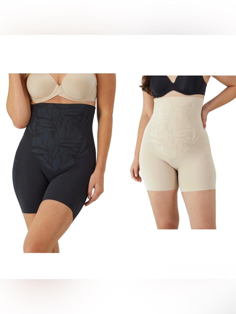 2 Maidenform Cool Control High Waist Thigh Slimmer Shapewear Shorts Black Beige